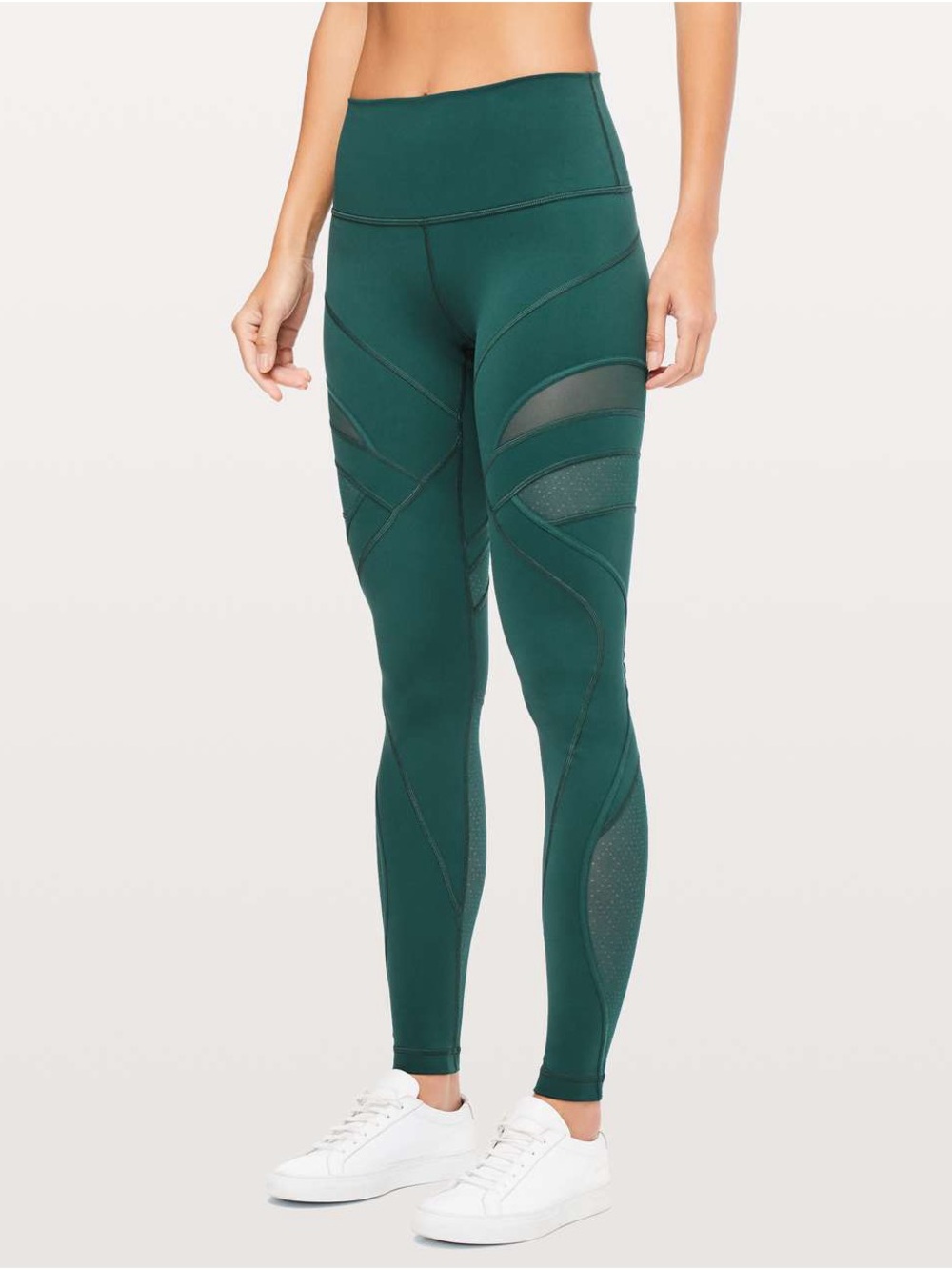 Women’s Lululemon Wunder Under High-Rise Tight Mesh 28" Royal Emerald Size 2 - Picture 3 of 15
